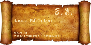 Bausz Márton névjegykártya
