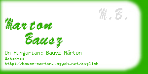 marton bausz business card